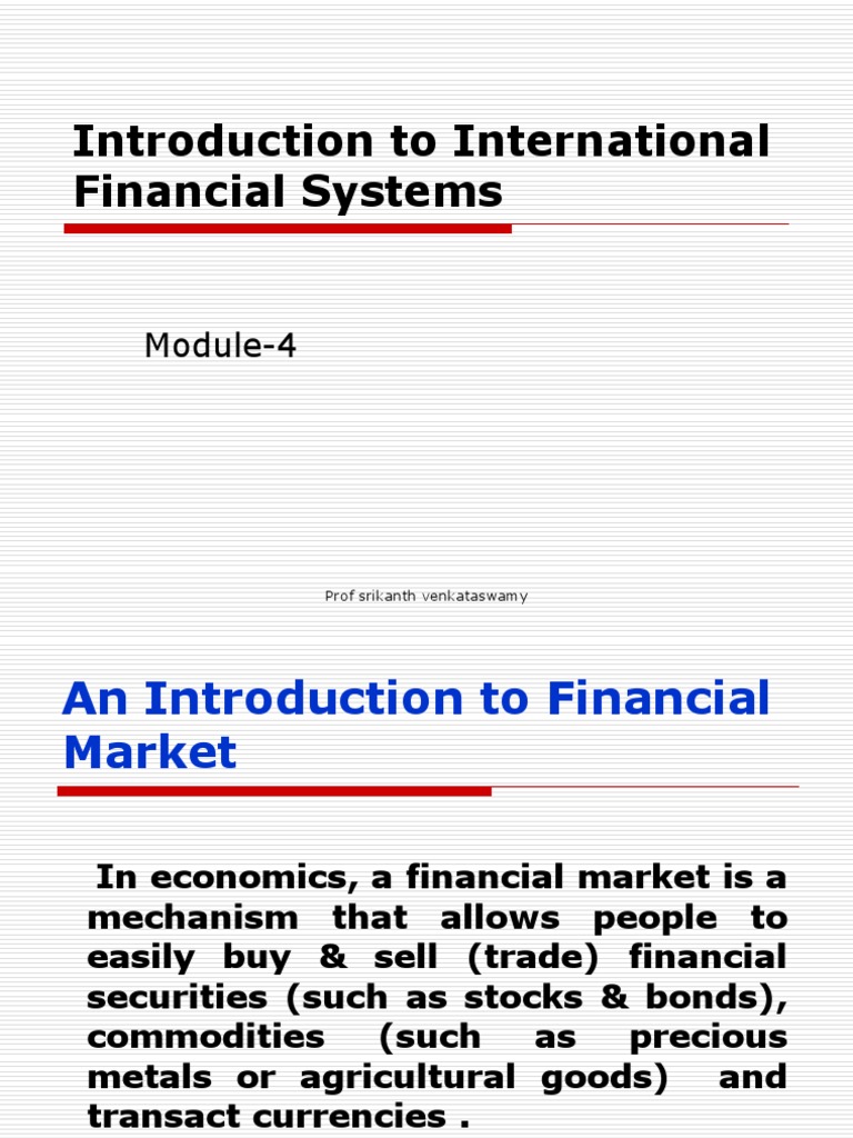 International Financial Market | Financial Markets | Foreign Direct