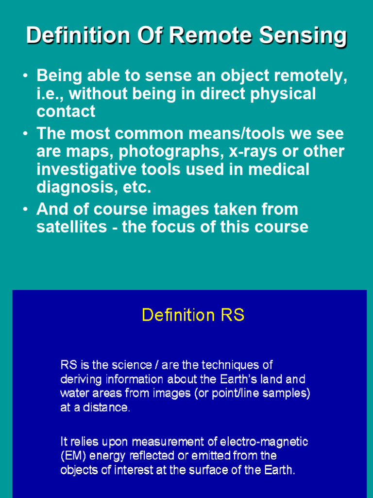 Lecture 9 - Remote Sensing Basics | PDF | Electromagnetic Radiation | Waves