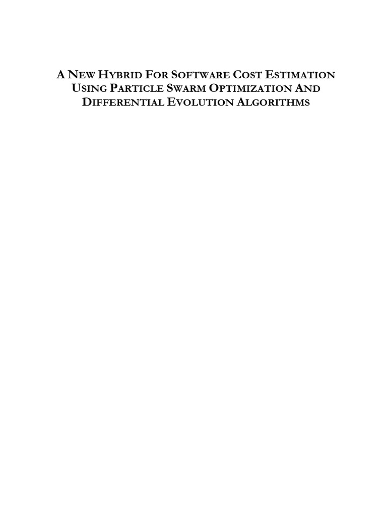A New Hybrid For Software Cost Estimation | PDF | Mathematical ...