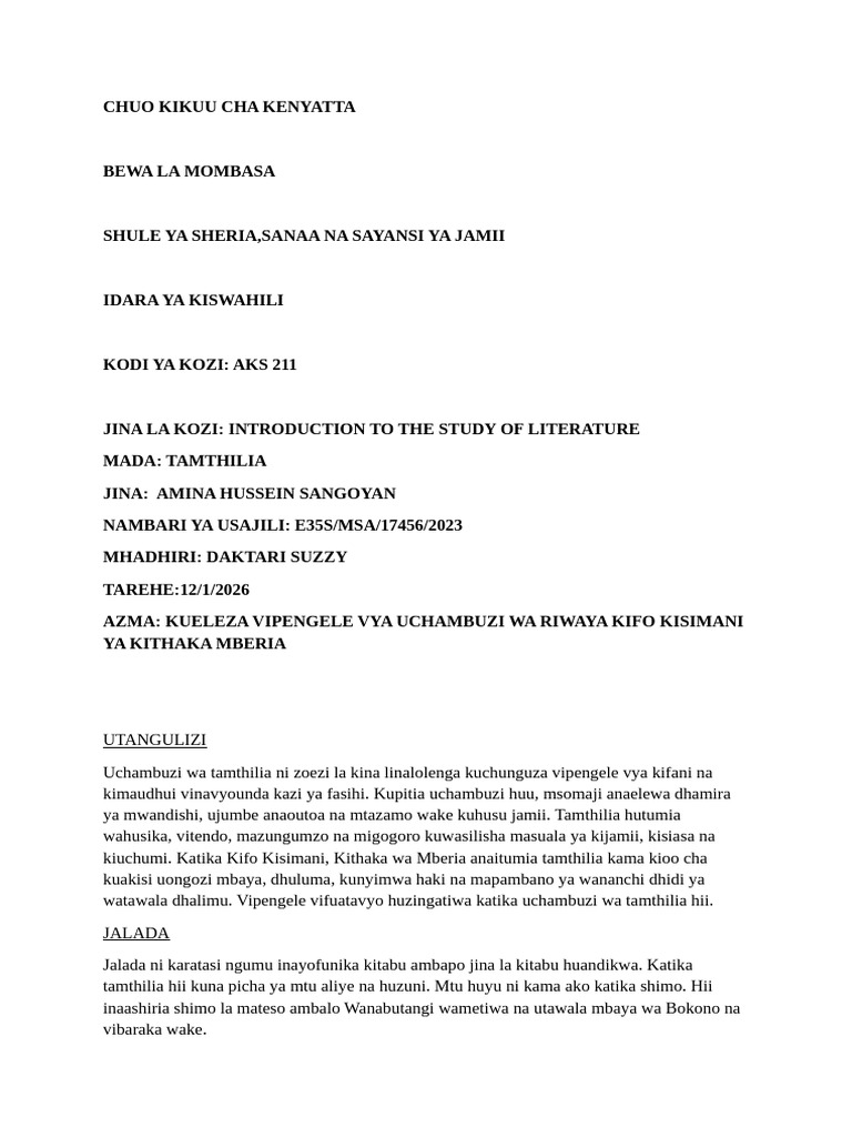Kifo Kisimani. 58 | PDF