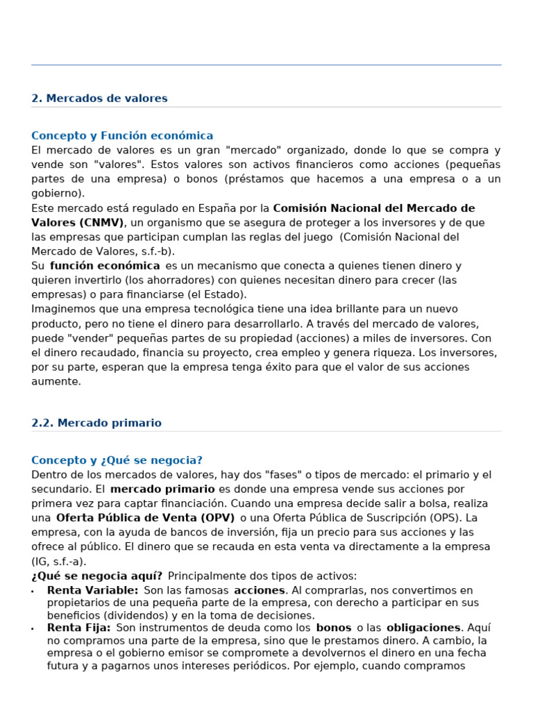 Trabajo Mercado Valores Tema8 MI PARTE | PDF | Bolsa de Valores ...