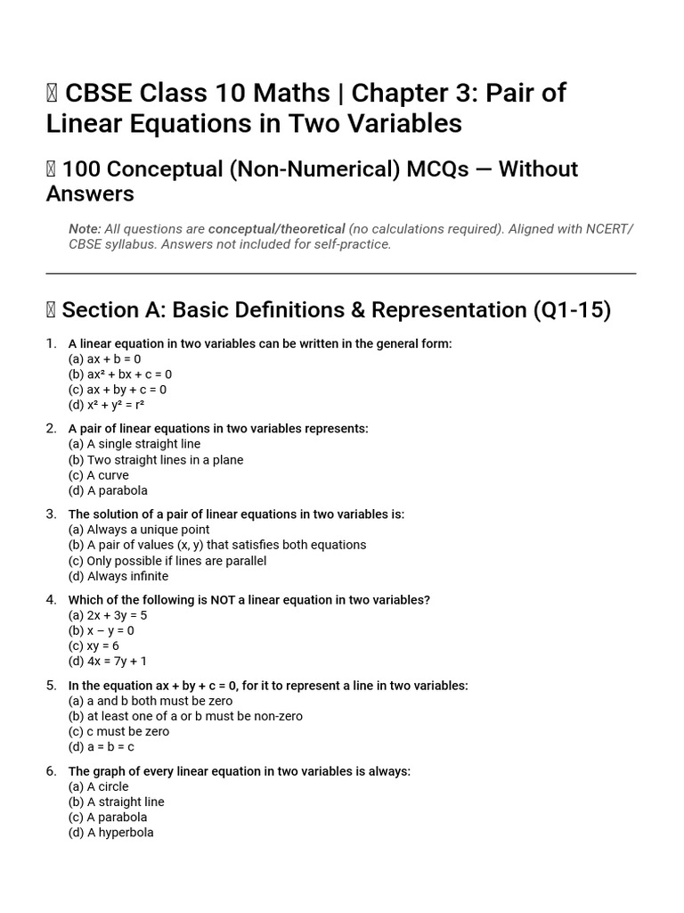 Math Class 10 Chapter 3 | PDF | Equations | Line (Geometry)
