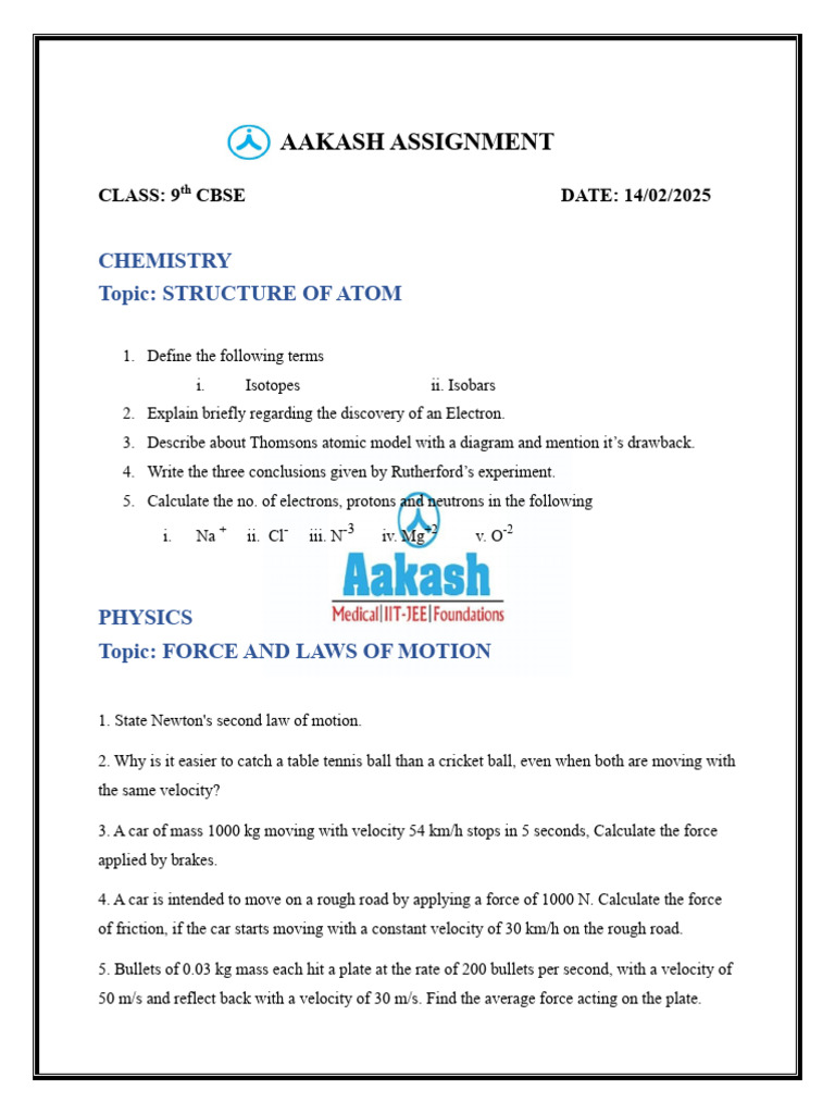 Class 9 Assignment 4 | PDF
