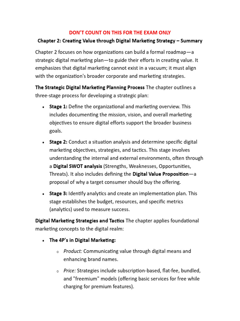CH2 Summary Document | PDF | Marketing | Digital Marketing