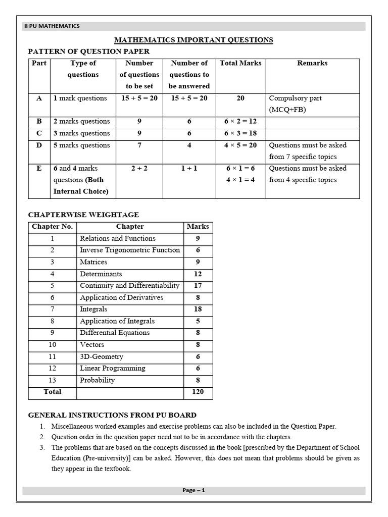 IIPU Maths ChapterwiseMidtermExamImportantQuestions Withsoln (1) | PDF ...