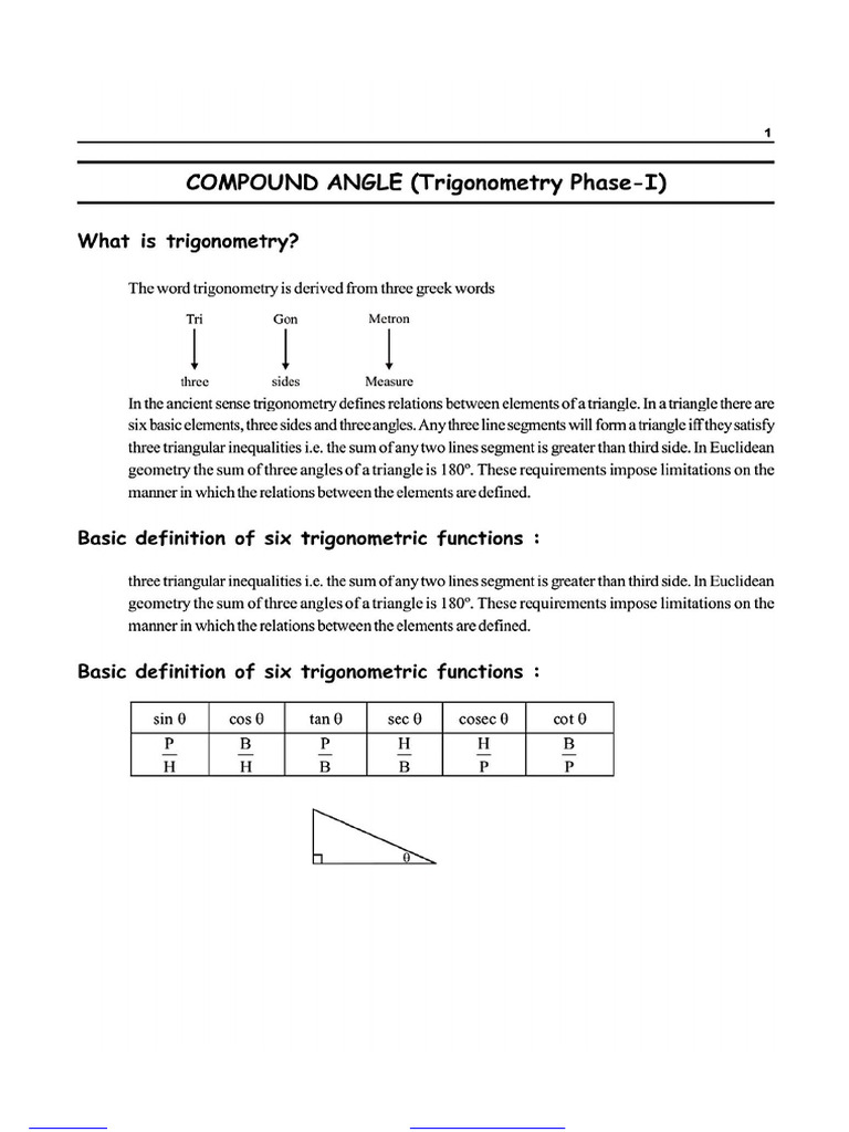 Chapter02 - Trig Phase 1 (Compound Angles) | PDF