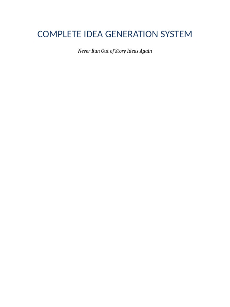 Complete Idea Generation System | PDF