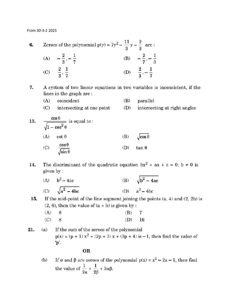Extra From 30-3-2&3 2025 Math | PDF
