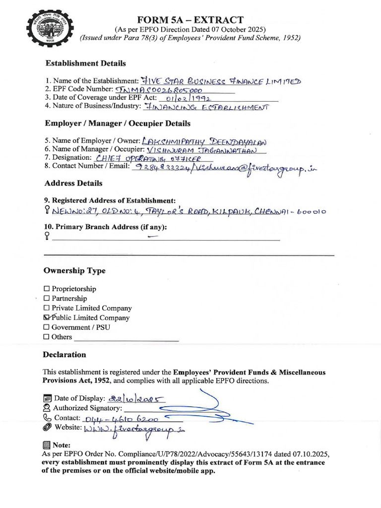 Form 5A Extract16 | PDF