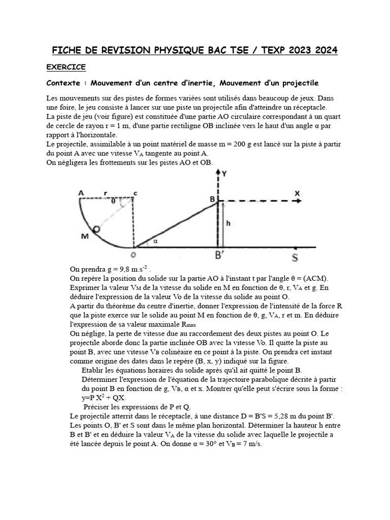 Fiche de Revision Physique Bac Tse | PDF | Électron | Spectrométrie de ...