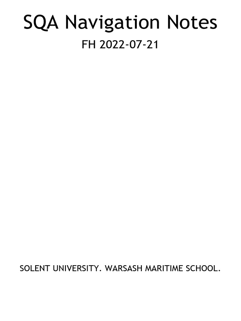 Navigation Notes 2022-08-30 | PDF | Navigation | Latitude