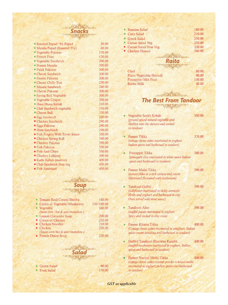 Menu Card | PDF