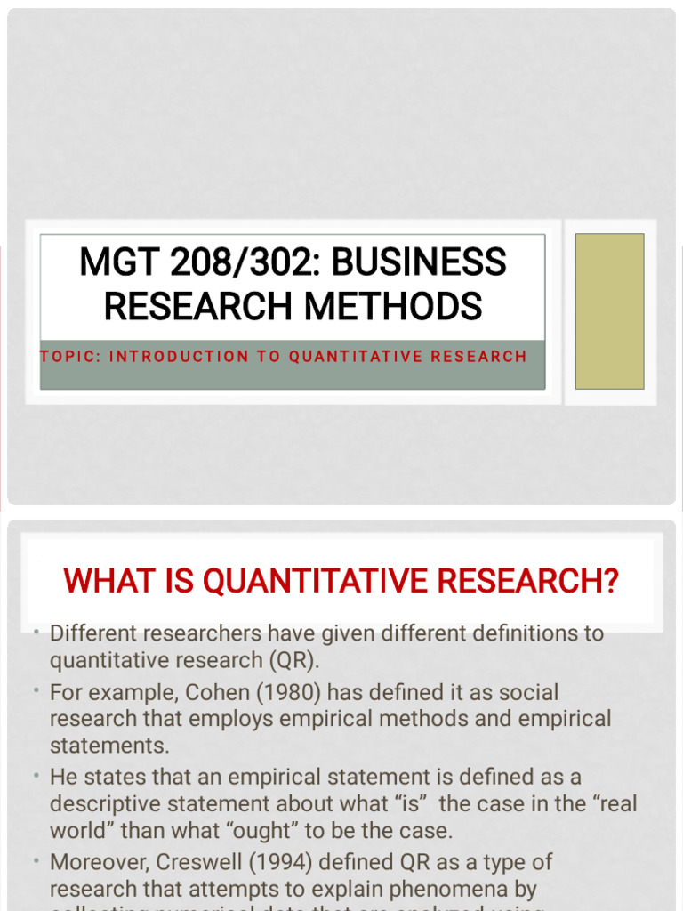 7 MGT 208-302 Introduction To Quantitative Research | PDF | Hypothesis ...