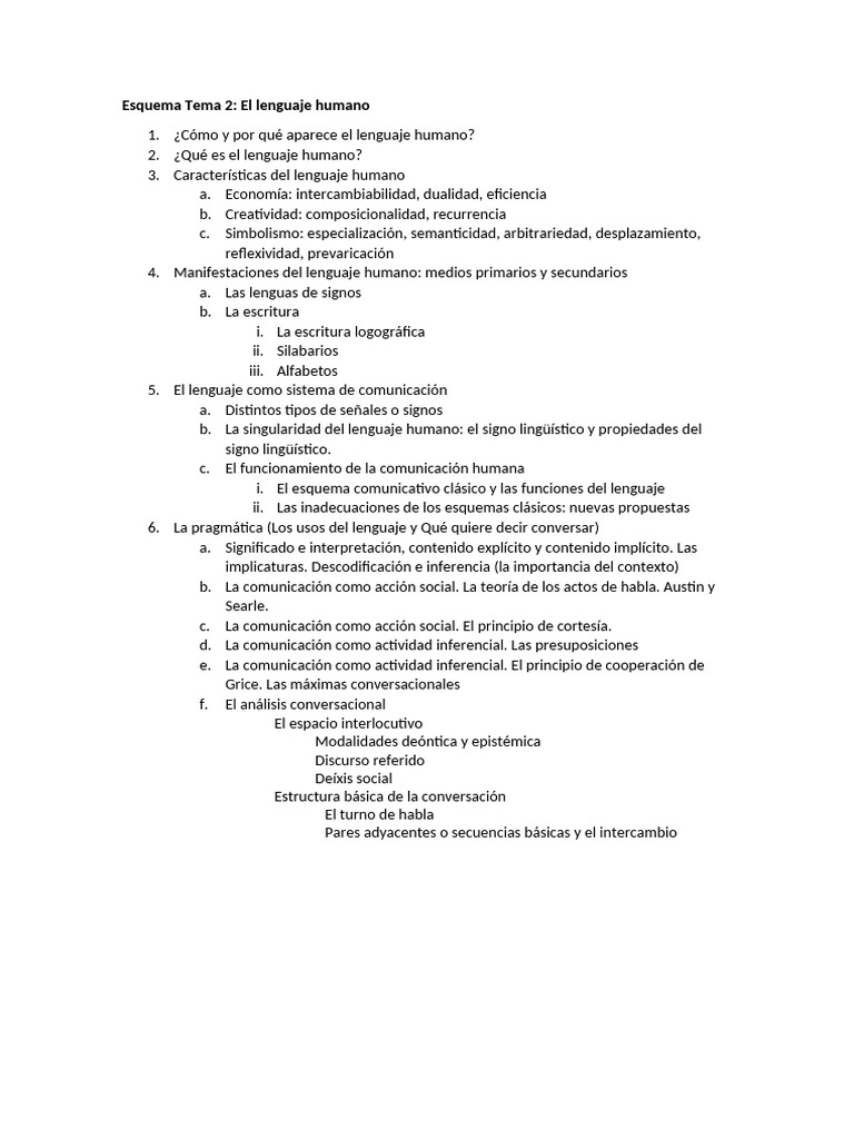 Esquema Tema 2 Estudios Ingleses 2024 - 2025 | PDF