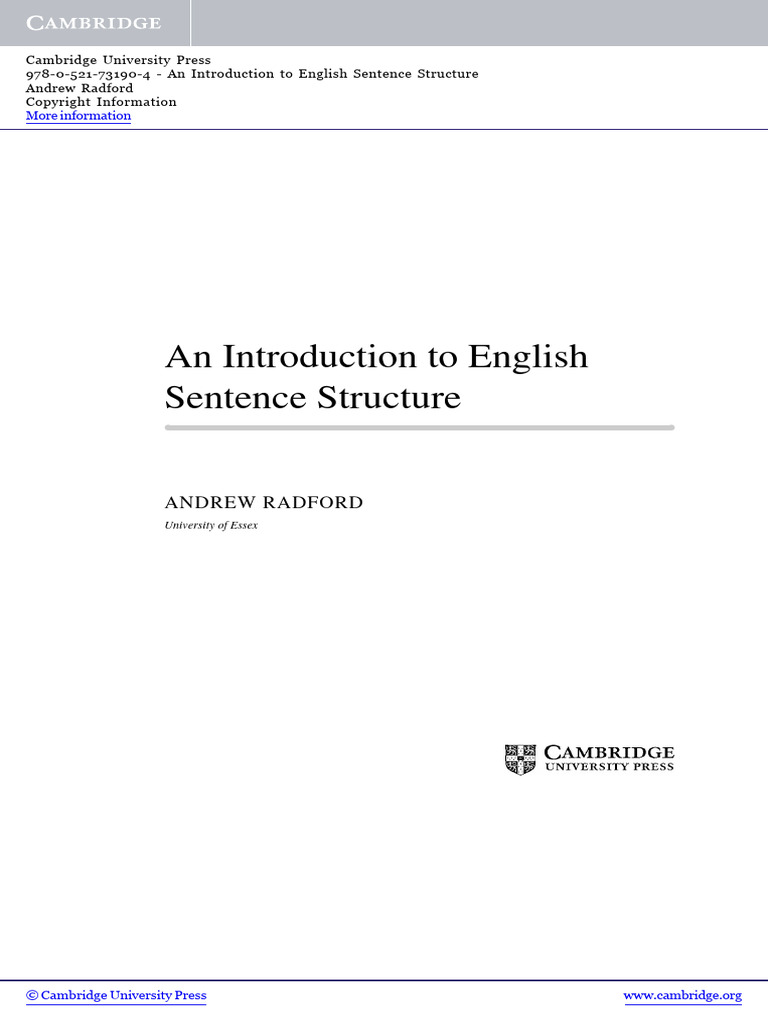 An Introduction To English Sentence Stru | PDF | Communication | Human ...
