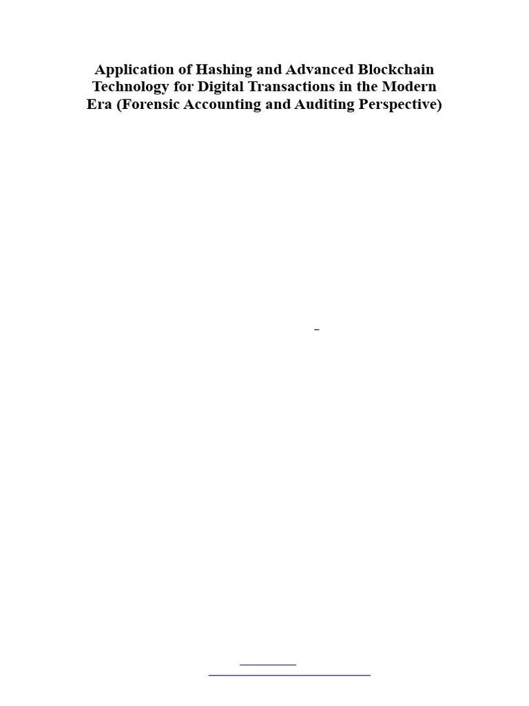Application of Hashing and Advanced Blockchain Technology For Digital ...