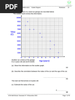 Exam Style Questions on Scatter Graphs | PDF | Scatter Plot