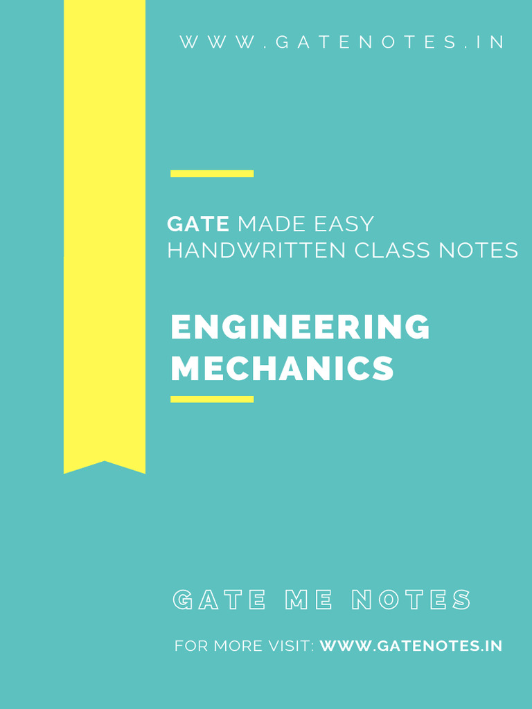 1.Engineering Mechanics GATE ME NOTES(NW) Optimize | PDF