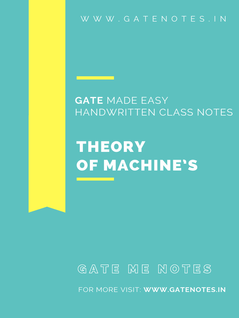 3.Theory of Machines GATE ME NOTES(W)_optimize | PDF | Machines | Chess ...