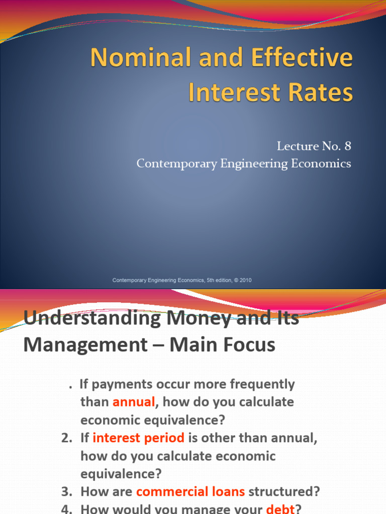 Lecture No8 - Nominal and Effective Interest Rates | PDF | Interest ...