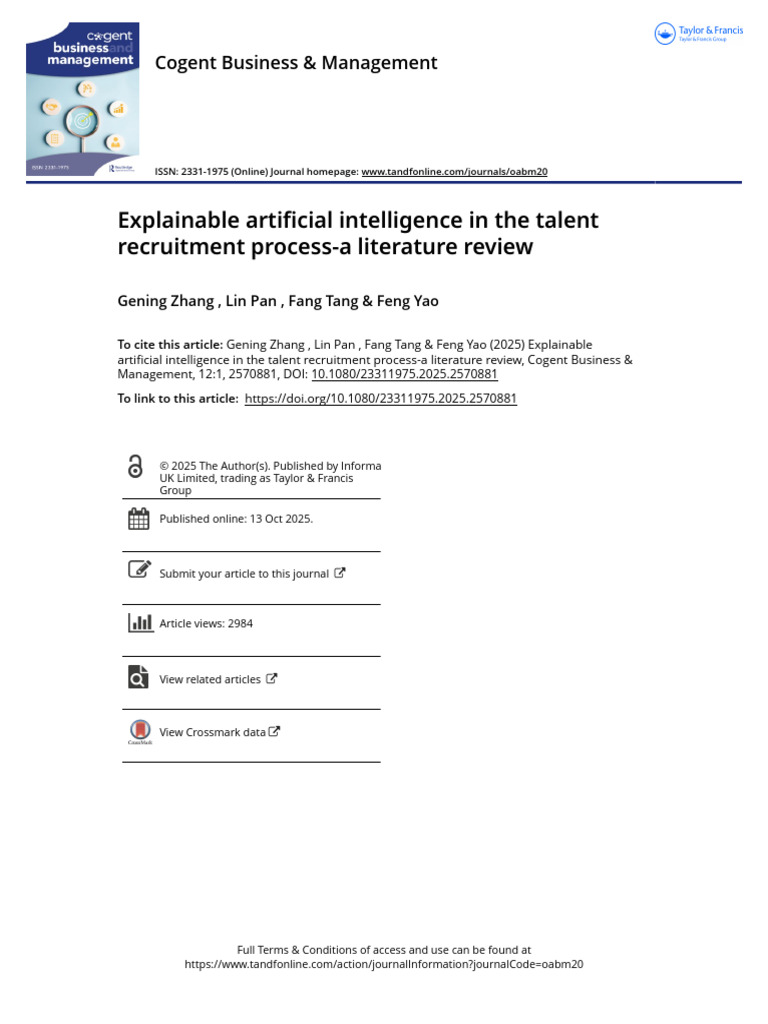 Explainable Artificial Intelligence in The Talent Recruitment Process-A ...