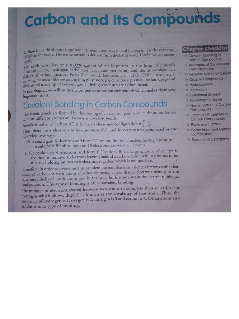 Carbon and Its Compounds .PDF | PDF