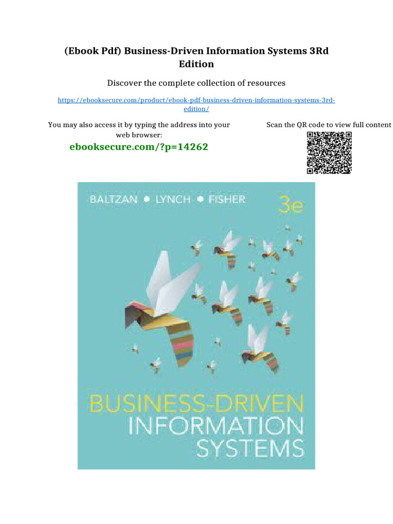 (eBook PDF) Business-Driven Information Systems 3rd Edition full | PDF ...