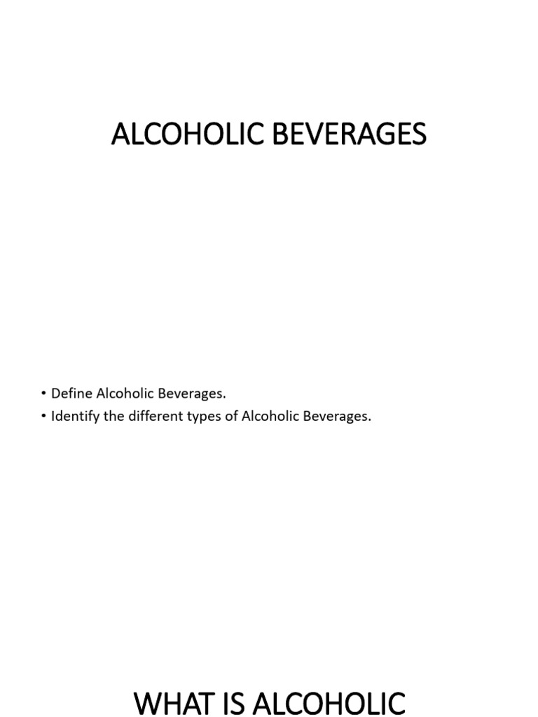 Alcoholic Beverages (1) | PDF