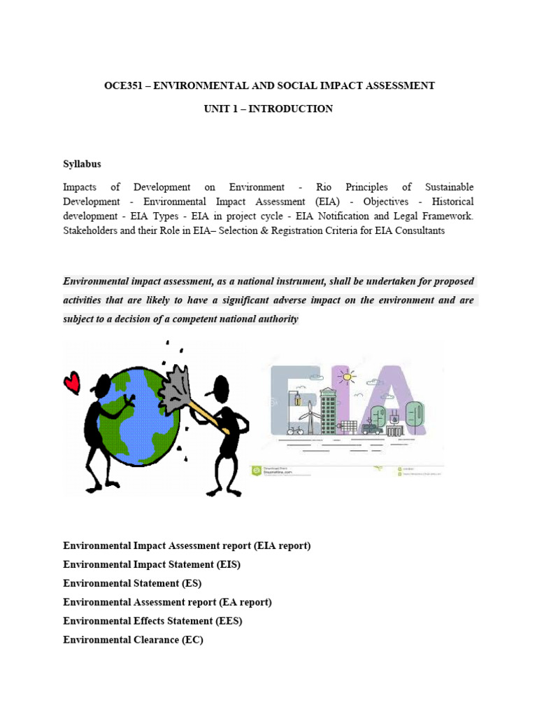 ESIA | PDF | Environmental Impact Statement | National Environmental ...