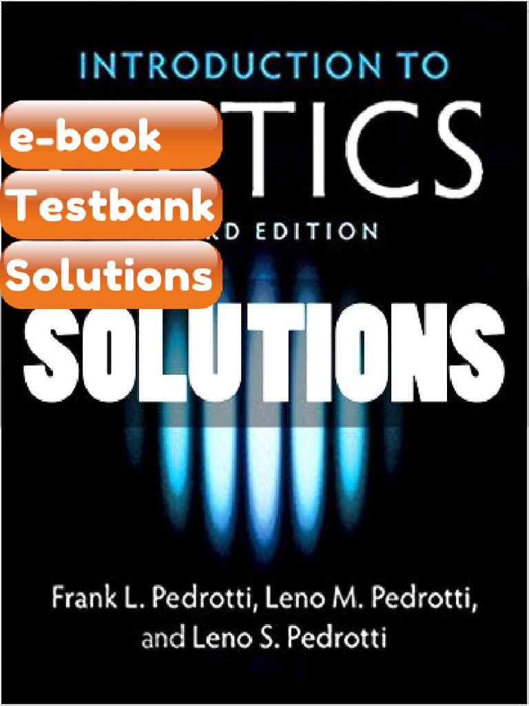 eBook & Testbank Introduction to Optics 3rd Edition Pedrotti | PDF ...