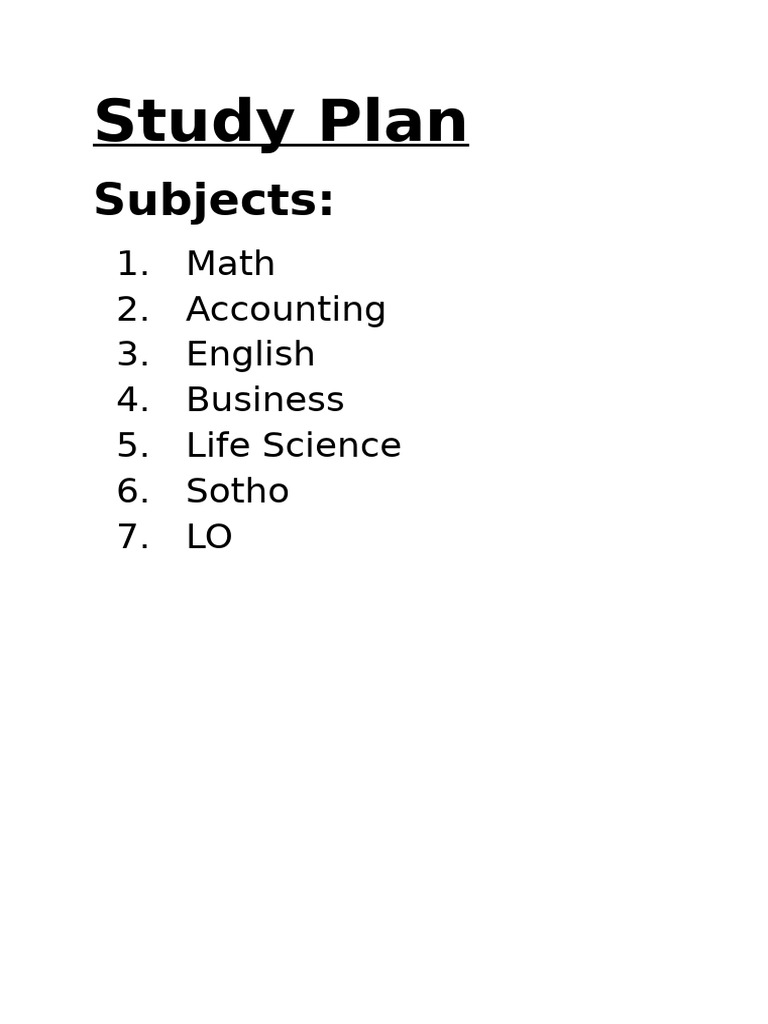 Subjects:: Study Plan | PDF
