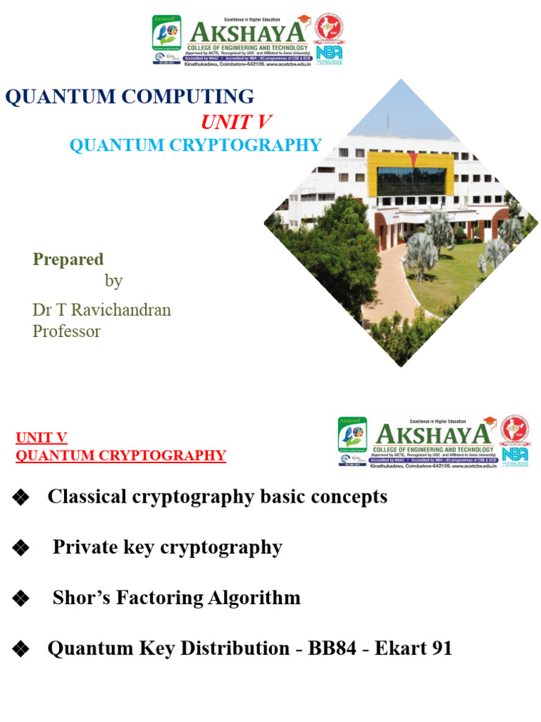 UNIT v Quantum Computing.pptx | PDF | Cryptography | Encryption