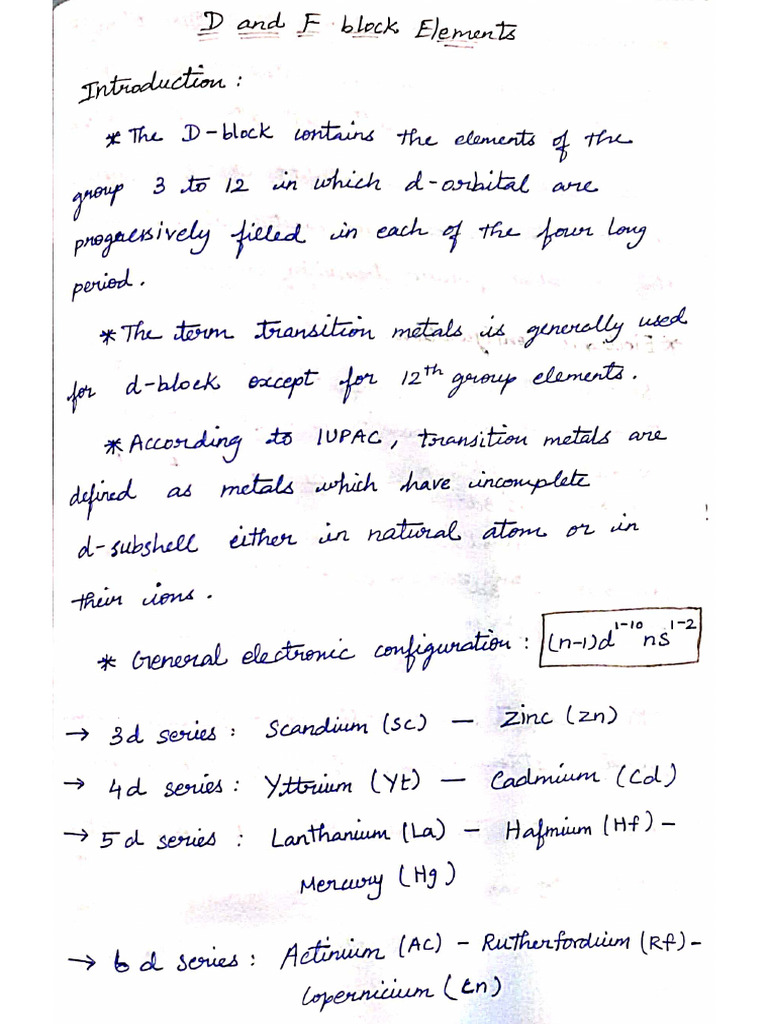 Csn Notes D-block | PDF