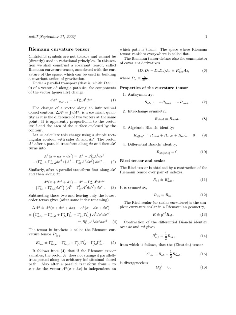 note7 | PDF | Tensor | Mathematical Physics