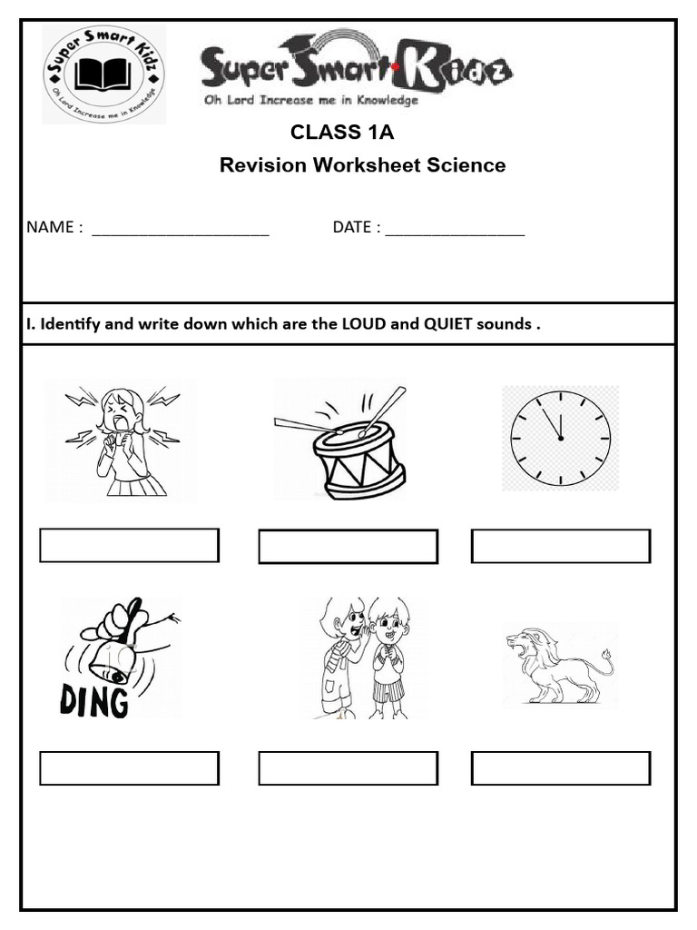Revision Worksheet Class 1 | PDF