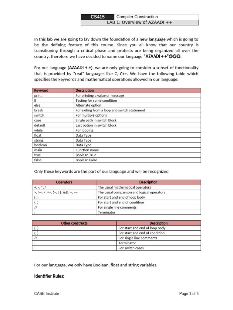 Lab 1 | PDF | Boolean Data Type | Data Type
