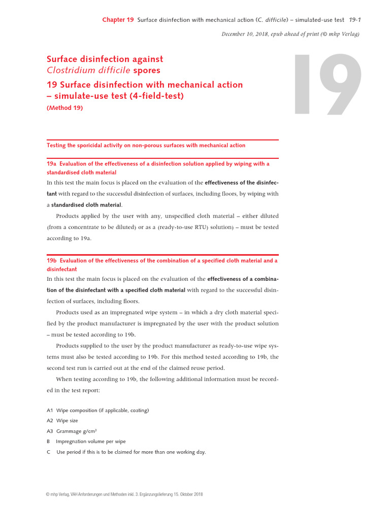 19 Method Sporicidal 2018 English | PDF | Disinfectant | Colony Forming ...