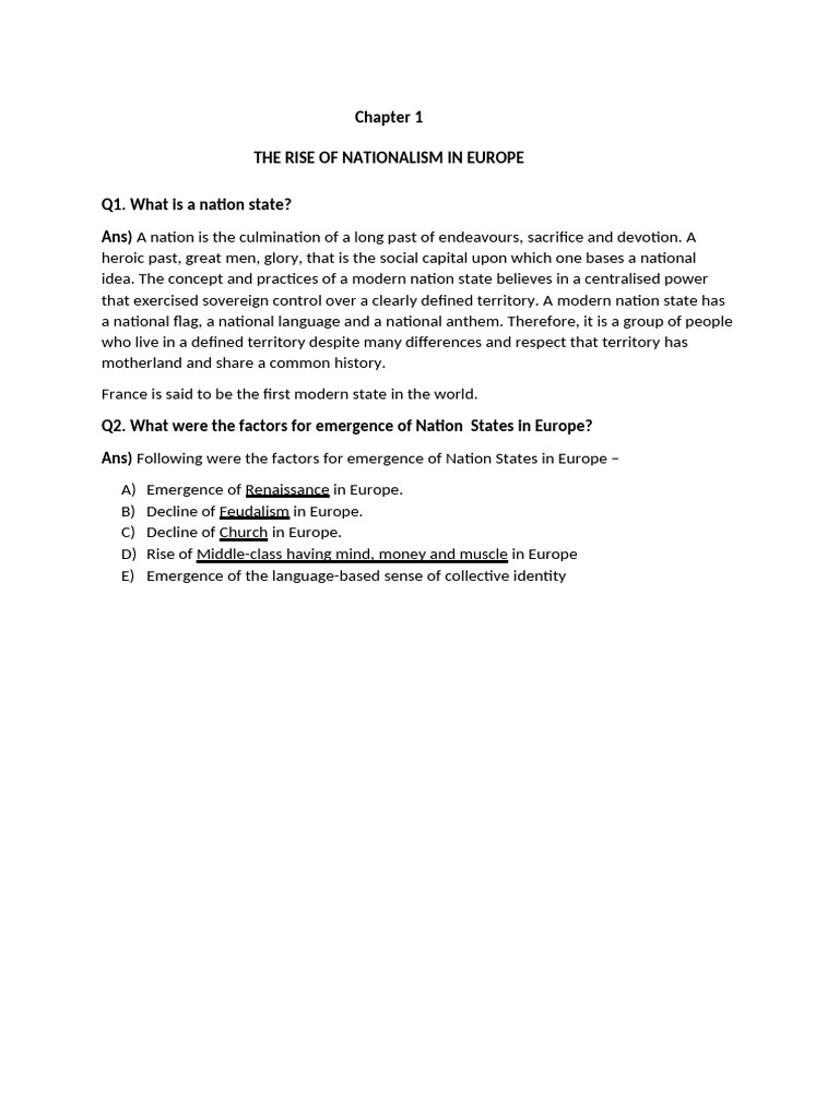 Ch1 HistoryNotes For Class 10 Boards Students | PDF | Balkans | Kingdom ...