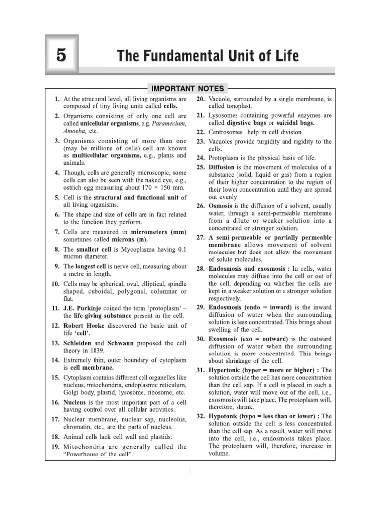 Short Notes and Questions | PDF