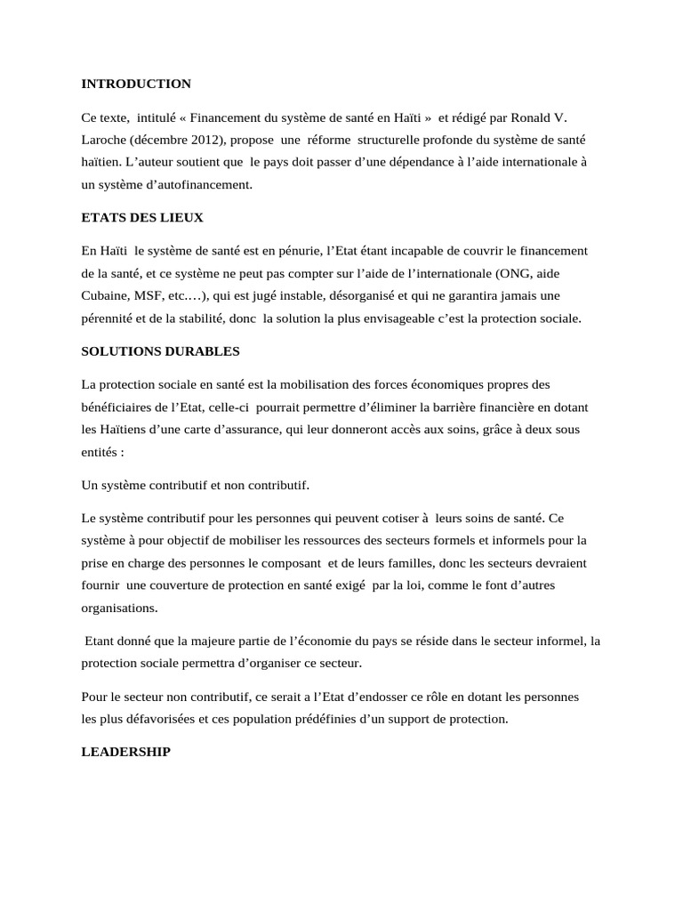 Resume | PDF | Haïti | État