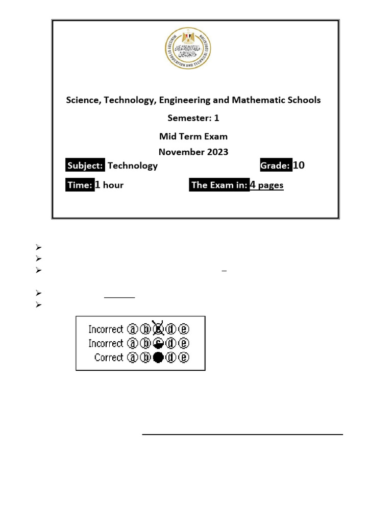 1-STEM Comp.._Grade10_Exam Midterm November_2023 | PDF | Computer ...