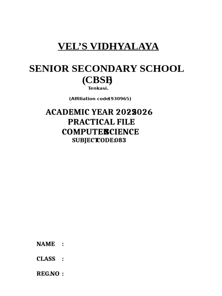 Grade 12 Cs Practical File 2025-2026 Updated | PDF | Letter Case ...