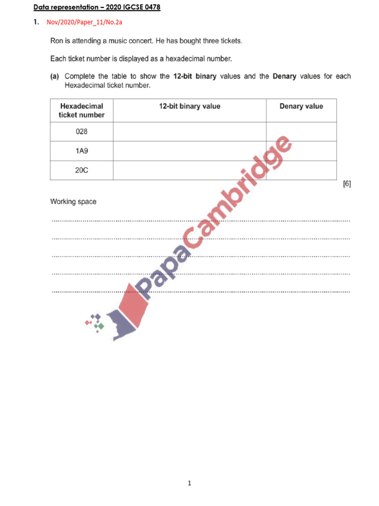 2020 Data Representation IGCSE 0478 | PDF