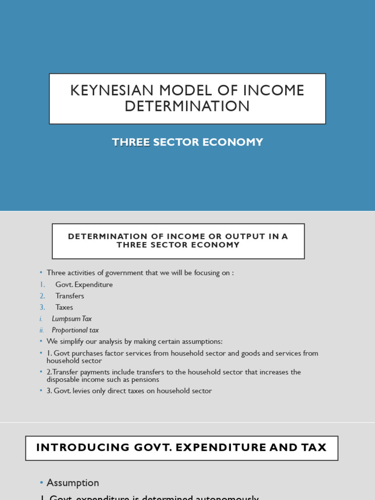 Three Sector - Keynesian Model of Income Determination | PDF | Saving ...