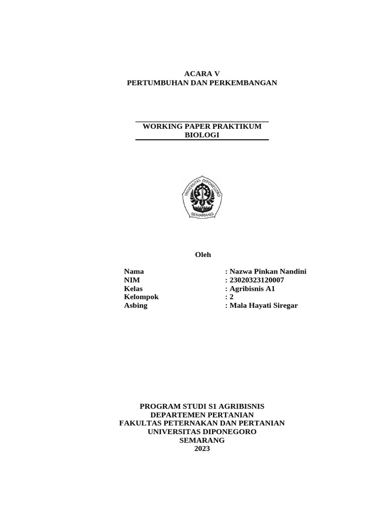 Laprak Bio Acara 5 Rev | PDF