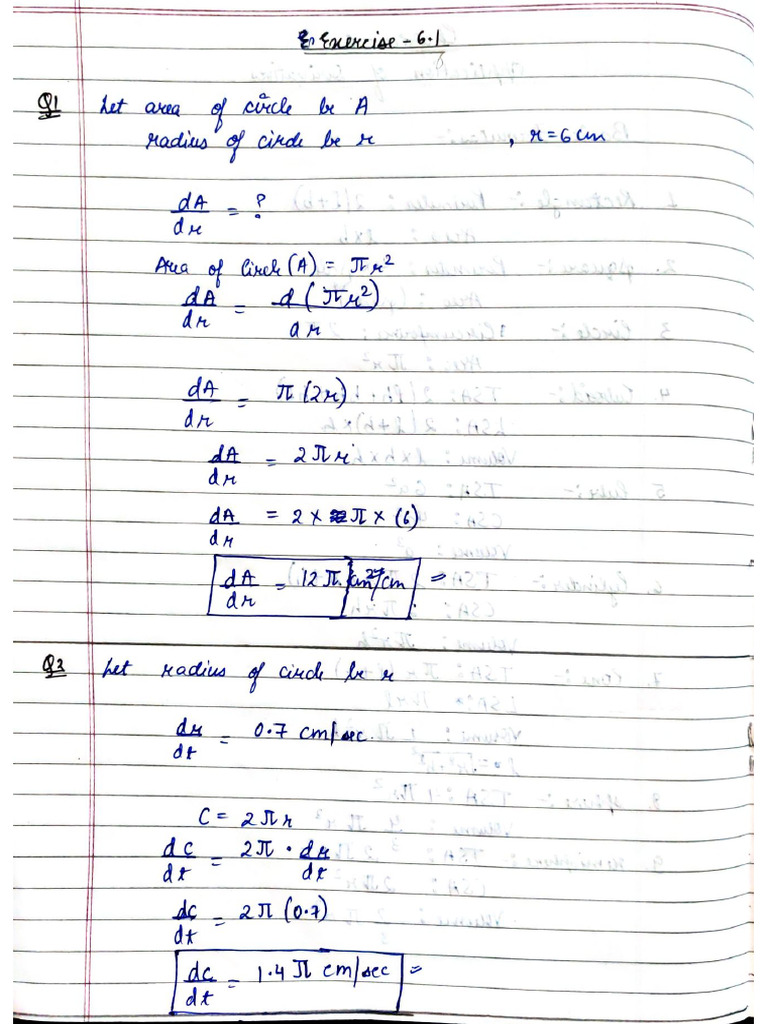 Class 12TH Ex 6.1 | PDF