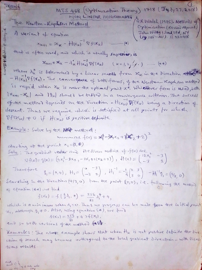 Optimization Theory Note | PDF