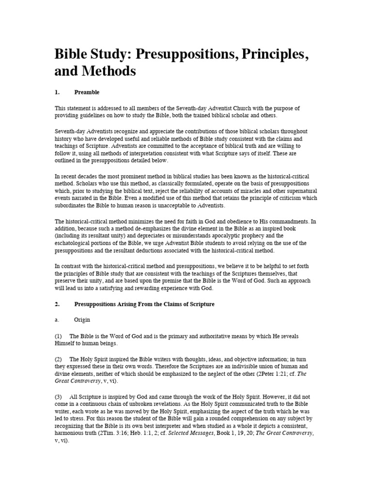 Rio Statement On Bible Study Annual Council 1986 | PDF | Bible | Revelation