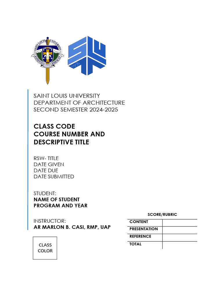 Cover Page Format | PDF