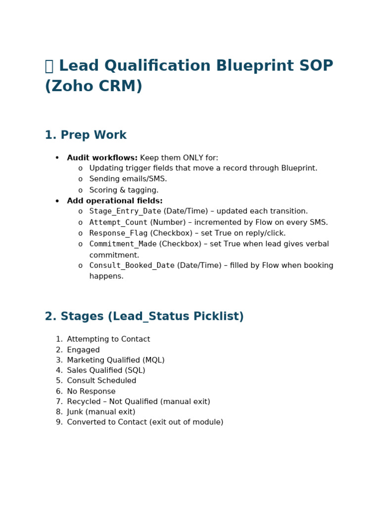 Lead Processing Blueprint | PDF
